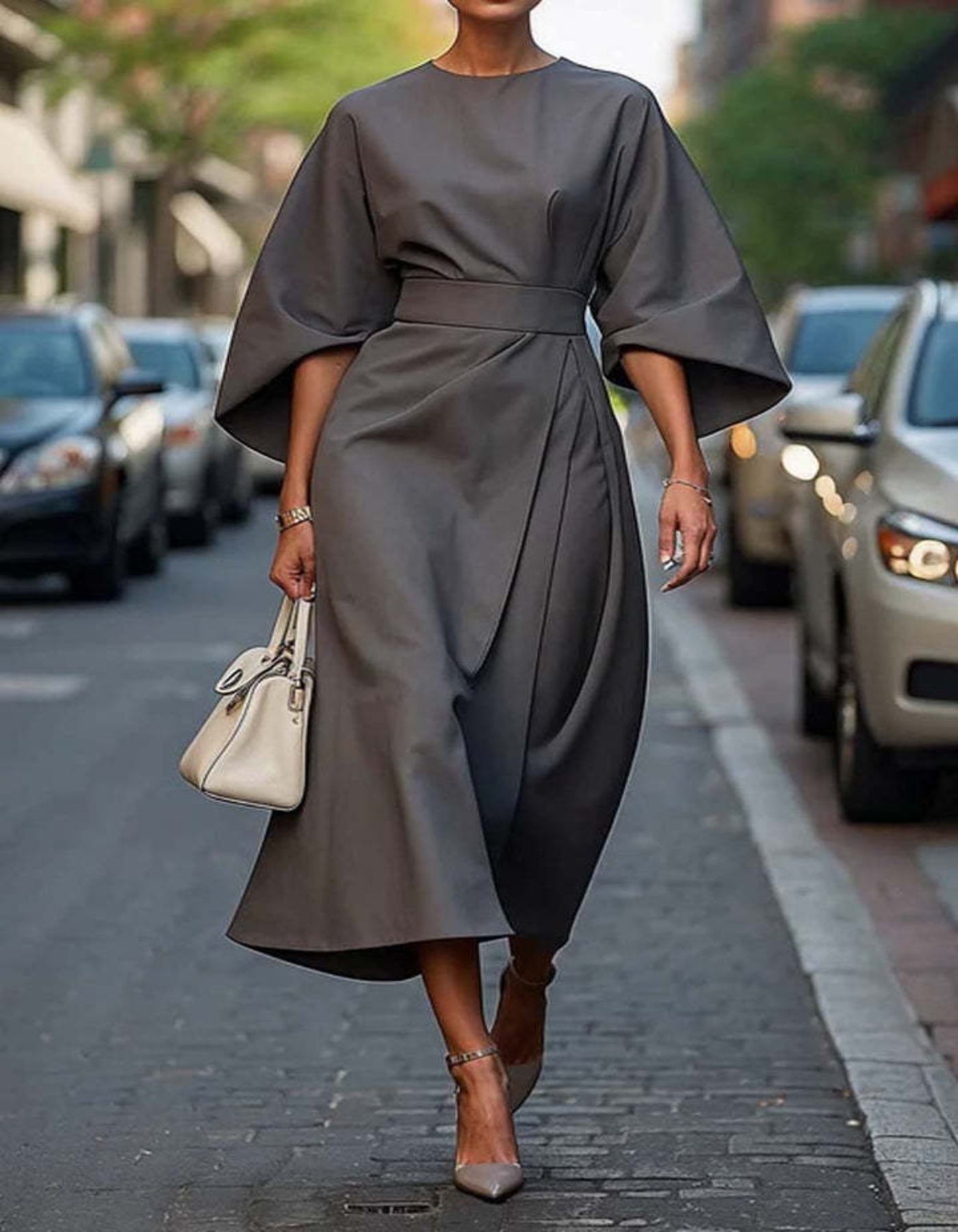 Olímpia – Elegante vestido con mangas farol