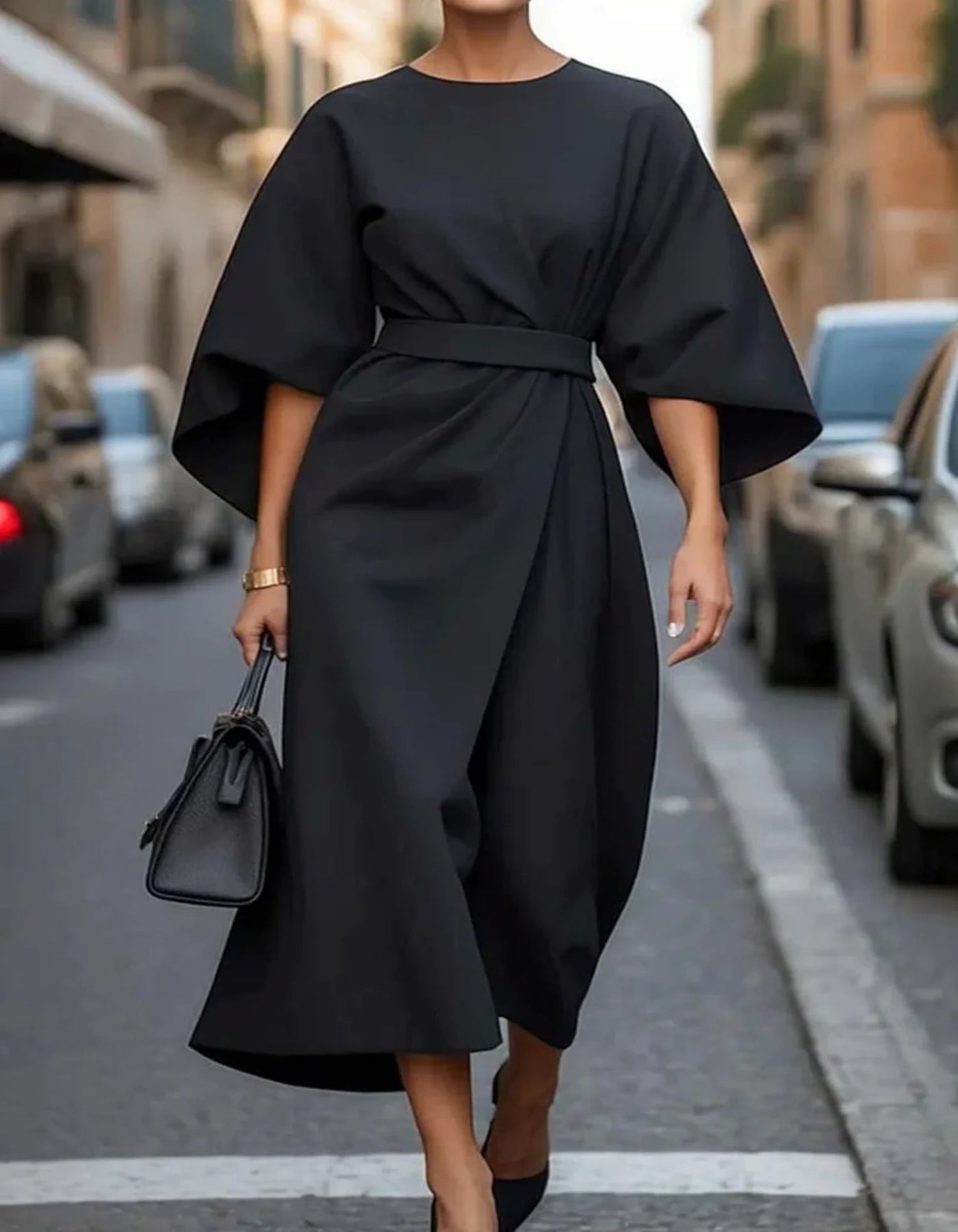 Olímpia – Elegante vestido con mangas farol