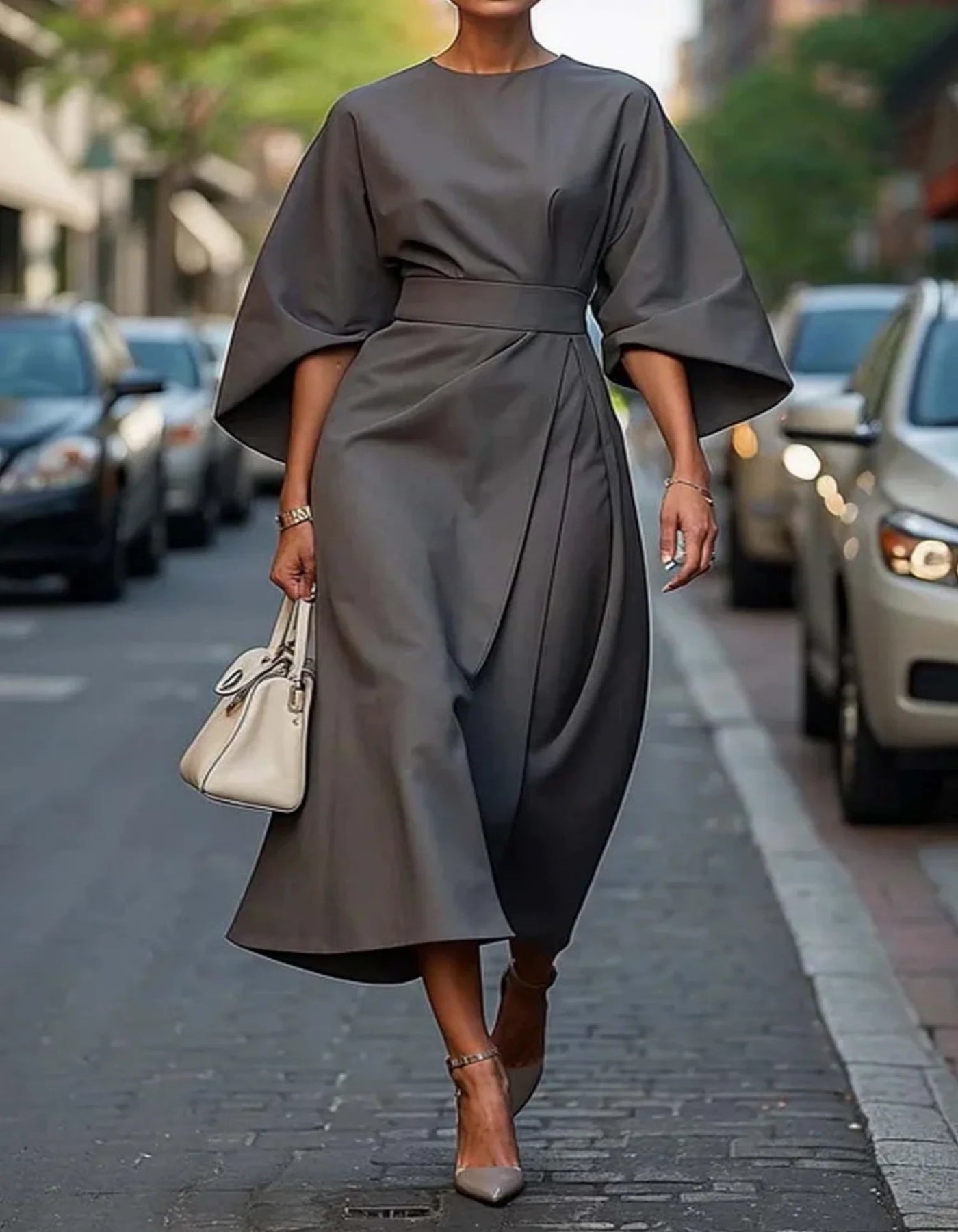 Olímpia – Elegante vestido con mangas farol