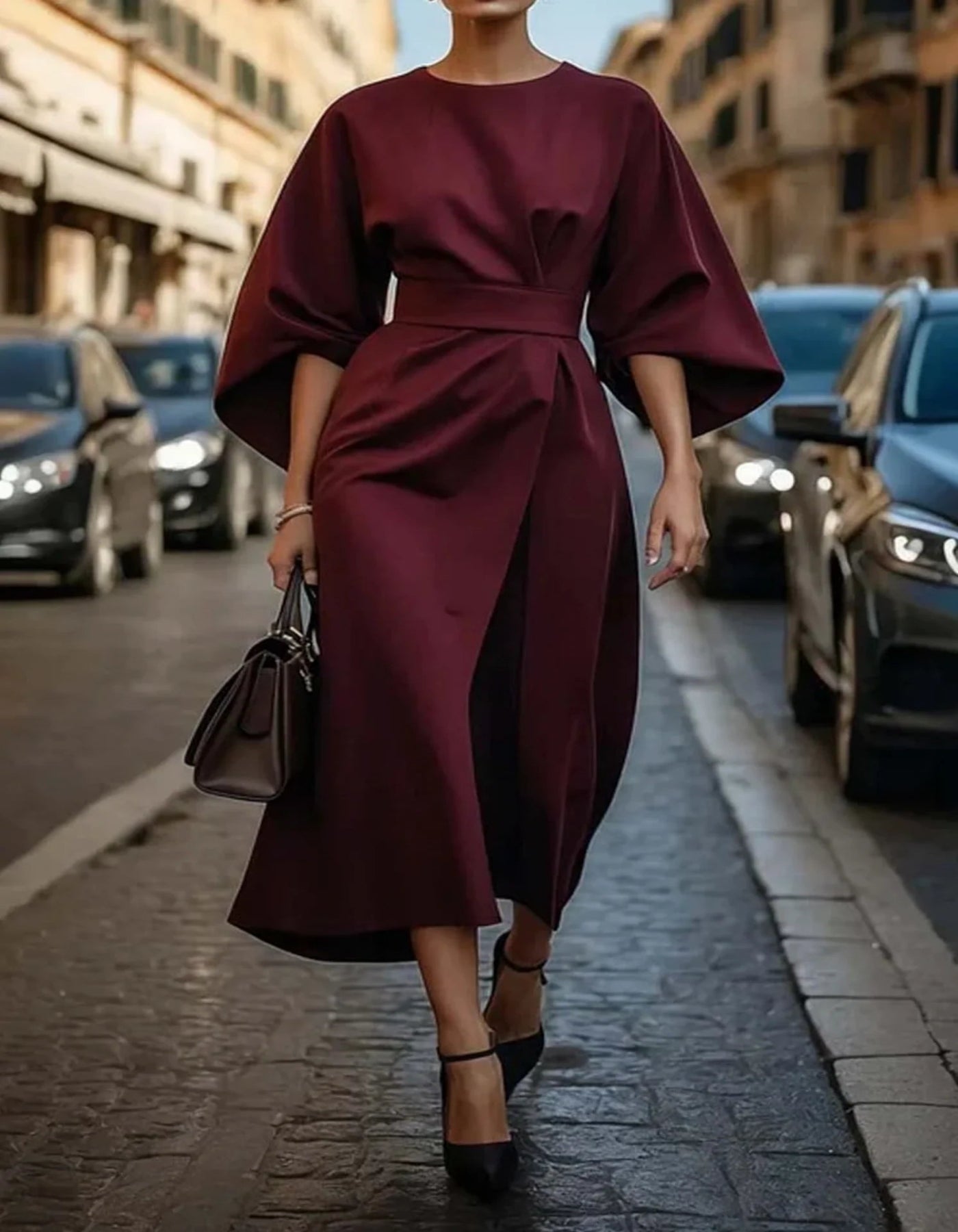 Olímpia – Elegante vestido con mangas farol