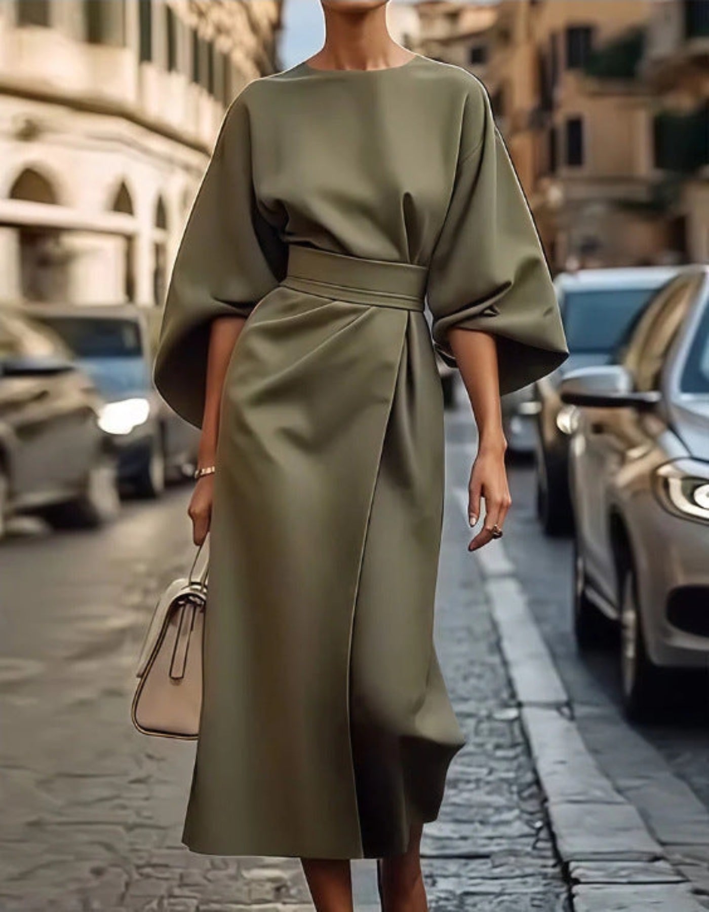 Olímpia – Elegante vestido con mangas farol